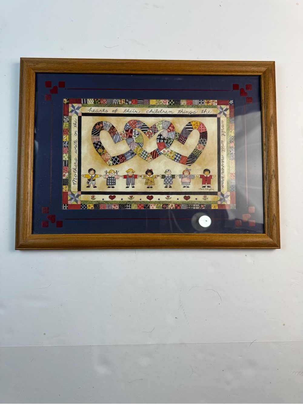 Vintage “mother write on the hearts of her children “ home interior